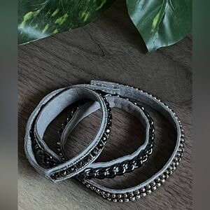 Stella & Dot Elegant Black and Gray Women's Wrap Bracelet / Chocker Necklace